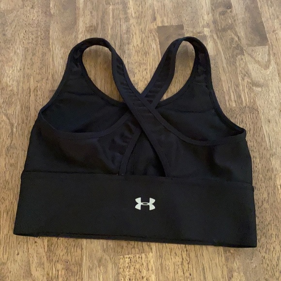 Under armour black sports bra with an adorable pocket in front. - Picture 3 of 8